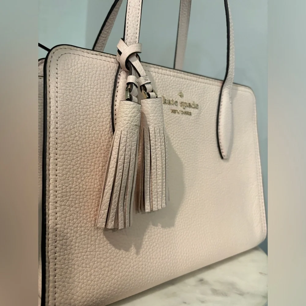 Kate Spade Rowe Medium Top Zip Satchel Peach Puff Blush Pink - Picture 4 of 13